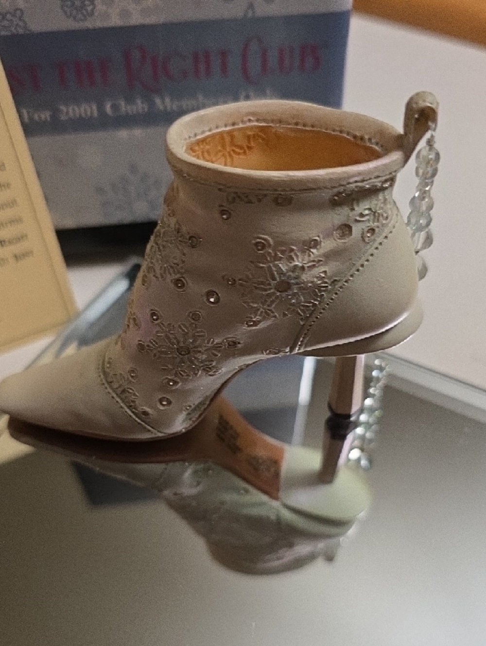 Just The Right Shoe Cream Embroidered Ankle Bootie - Picture 4 of 9